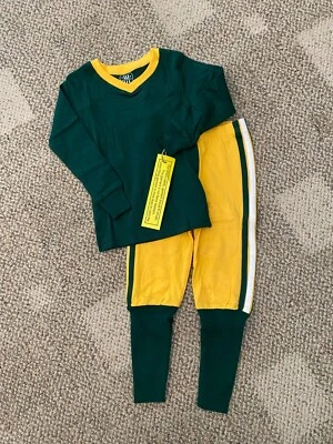 Juego de pijama de 2 piezas verde/dorado Wes and Willy Boys talla 2 Packers colores de fútbol americano Foto 1 de 4