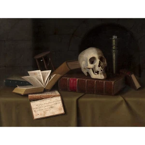 Harnett Memento Mori für diesen Gefallen Großer Leinwanddruck 46x61 cm - Bild 1 von 5