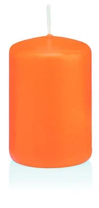 24x Kerzen 8x5cm 80x50mm Farbe Orange Aprikose Stumpen Kerze Kerzen Wiedemann  - Picture 1 of 1