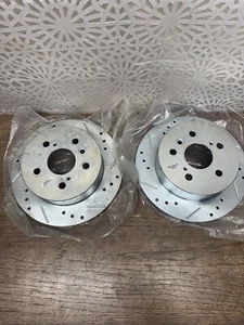 (QTY 2) POWER STOP JBR1550XL JBR1550XR Left And Right Drilled & Slotted Rotors - Picture 1 of 3