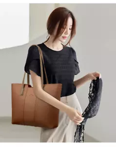 Genuine Soft Leather Women Bags Designer High Quality Large Shoulder Handbag - Picture 1 of 26