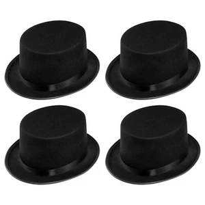 4x WELLGRO® Zylinderhut Chapeau Fasching Karneval Hochzeit Magier Zylinder Hut