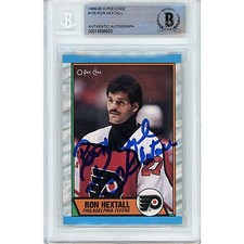 Ron Hextall Flyers Signed 1989 O-Pee-Chee Hockey Card Beckett Authentic Slab OPC