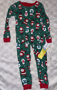Carters Toddler Unisex Boys Girl 2 Piece Santa Claus Christmas Pajama Set NEW 4T