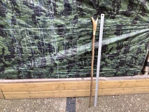 Deer Antler On Hazel Shaft Thumb Stick 1 Mtr Long - Picture 1 of 4