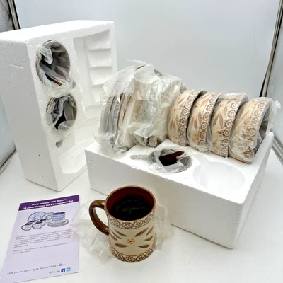 Conjunto de Louça TEMP-TATIONS By Tara Old World Marrom Cranberry 16 Peças NOVO EM FOLHA - Imagem 1 de 4