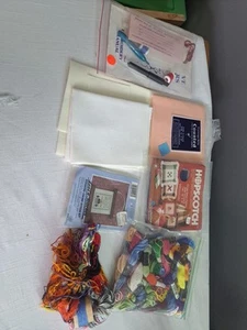 Embroidery Cross Stitch Needlepoint Lot - Picture 1 of 9