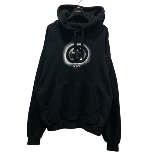 GUCCI 24Ss Interlocking G Pullover Felpa con Cappuccio 770839 Nero Taglia S 040625