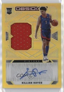 2020-21 Obsidian Electric Etch Yellow Flood Killian Hayes Rookie Relic Auto RC - Picture 1 of 2