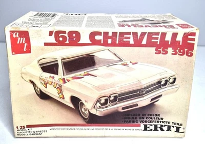 AMT 1969 Chevy Chevelle SS 396 #6567 1/25 Model Kit Unbuilt Open Box - Image 1 of 4