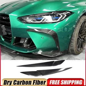 For BMW G80 M3 G82 G83 M4 21-25 Dry Carbon Fiber Headlight Eyebrow Eyelid Cover - Picture 1 of 15