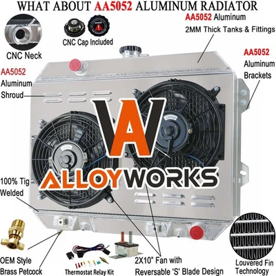 Ventilador de cubierta de radiador de 3 filas + relé para Nissan Datsun 280Z 280ZX L6 1975-1983 2,8 L Foto 1 de 4