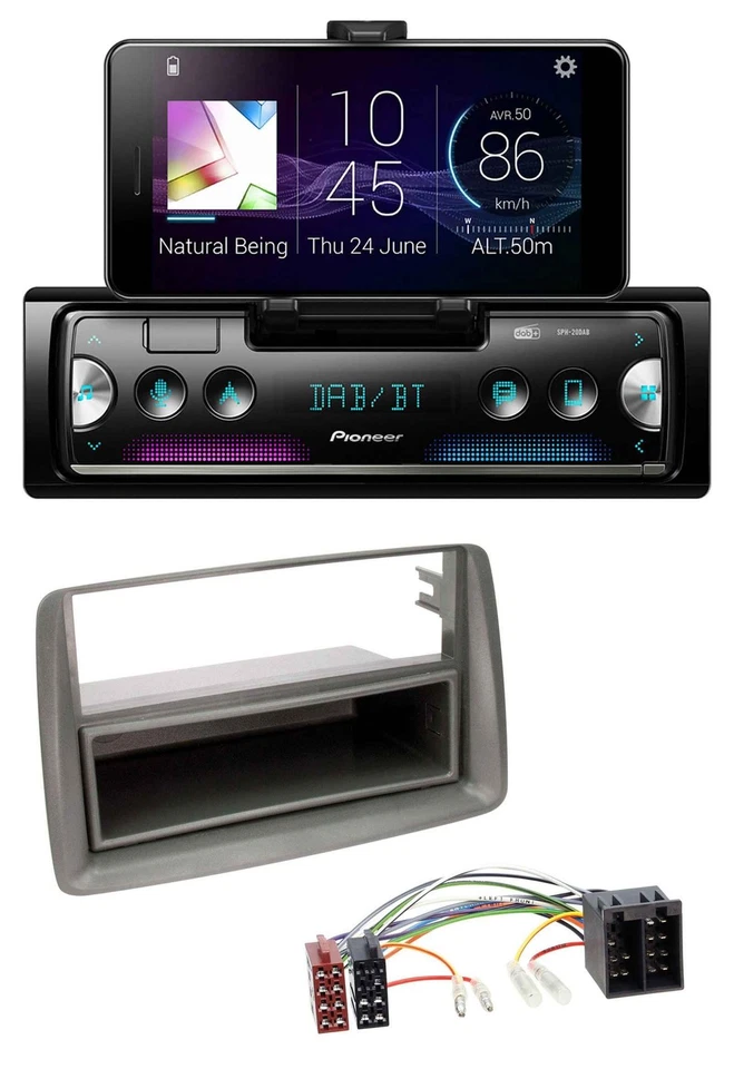 Pioneer USB MP3 Bluetooth DAB Autoradio für Fiat Panda (169 2003-2012) grau - Bild 1 von 4