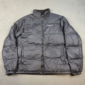Marmot Jacke Herren Large schwarz 700 Füllung Daunen Puffer Winter Outdoor Reißverschlussschaden - Bild 1 von 10