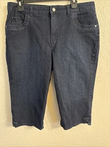 Gloria Vanderbilt Amanda Damen Capri Jeans Größe 12 dunkle Waschung blau Denim - Bild 1 von 2