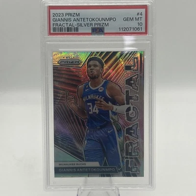 2023-24 Panini Prizm - Fractal Giannis Antetokounmpo #4 Silver Prizm - Image 1 of 2
