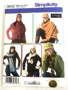Simplicity 3942 Schal & Handschuh/Fäustlinge & Mütze/Stirnband Muster Kaltwetter Ausrüstung - Bild 1 von 4
