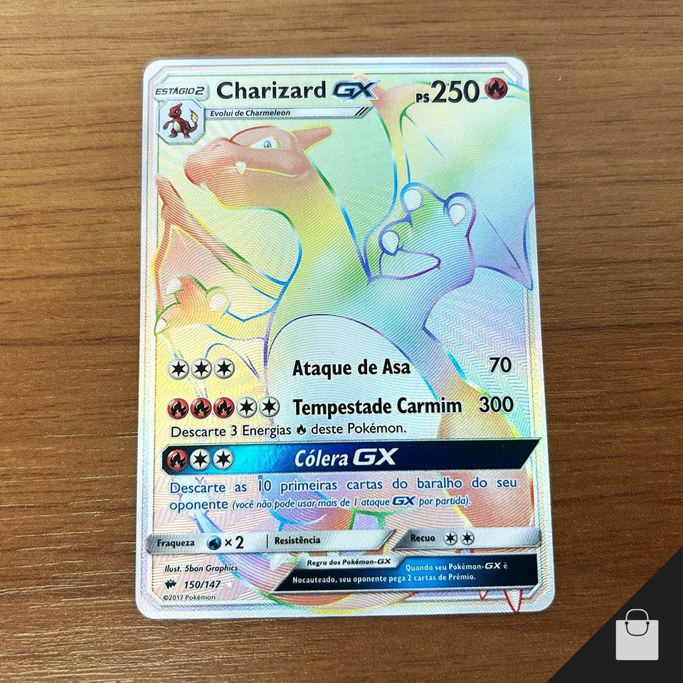 Charizard GX (Secret) 150/147 Burning Shadows Pokemon Rare Brazilian Card NM+ - Image 1 of 4