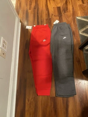 Lote de 2 calças de moletom Nike 2XL XXL cinza vermelho - Imagem 1 de 4