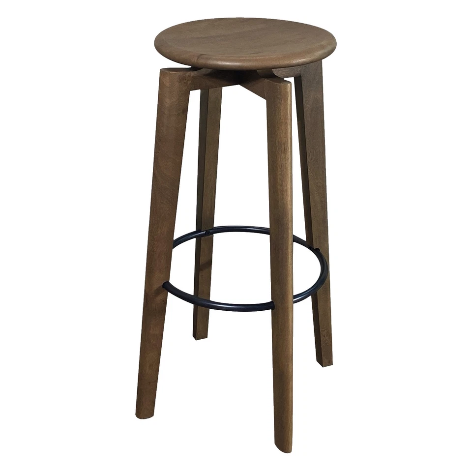Mid Century Bar Stool Wood and Iron The Modello - Image 1 of 4