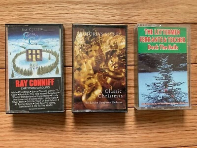 CHRISTMAS  (3 Cassette Tape Lot)  ~~~ PLAY TESTED --- Ray Conniff & More - Image 1 of 3