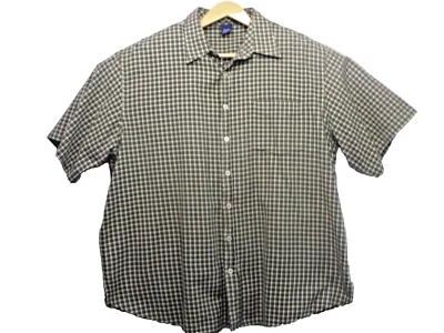 High Sierra Men's XL Short Sleeve Button Up Shirt Olive Green & White Plaid - Imagem 1 de 4