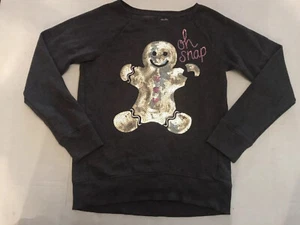 SO Perfectly Cozy Girls Size 12 Gray Long Sleeve Bling Sweatshirt - Picture 1 of 10
