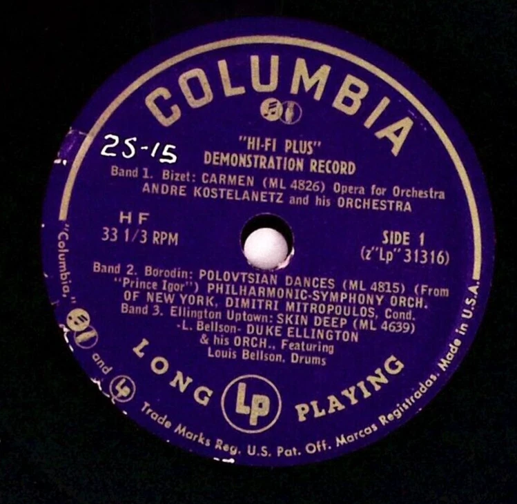ANDRE KOSTELANETZ & DUKE ELLINGTON DEMO DISC COLUMBIA RECORDS VINYL 45 74-21 - Image 1 of 3