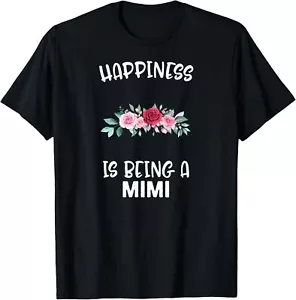 Mother's Day Happiness Is Being A Mimi Floral Flowers Love T-Shirt Hoodie - Picture 1 of 10