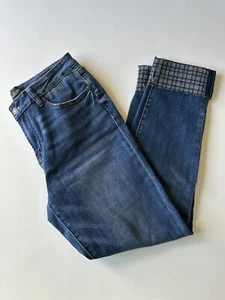 Judy Blue Grey Plaid Cuffed Slim Fit Jeans womens 9/29 - Picture 1 of 6