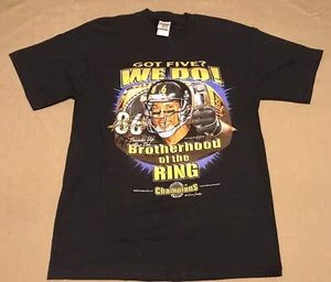 Camiseta negra Brotherhood of the Ring Hines Ward 86 NFL Pittsburg Steelers talla M - Imagen 1 de 4
