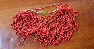 VINTAGE COLLANA GIROCOLLO FINTO CORALLO - Foto 1 di 6
