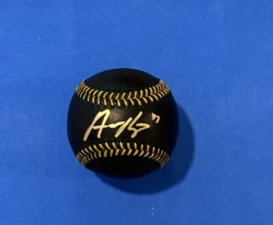 AUSTIN RILEY SIGNED ATLANTA BRAVES BLACK MAJOR LEAGUE BASEBALL BAS BECKETT - Picture 1 of 3