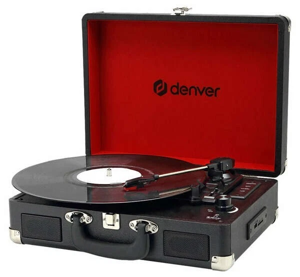 Der tragbare Plattenspieler Denver VPL-121BTK  USB SD Bluetooth AUX Lautsprecher - Bild 1 von 1