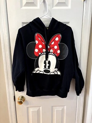 Disney Minnie Mouse Black Hoodie Sweatshirt Size Medium Theme Park  - Image 1 of 2