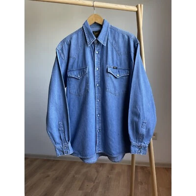 Lee Vintage 90's Denim Snap Button Western Shirt Size M - Image 1 of 4