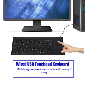 Wired USB Built In Touchpad HUB Port Keyboard 86 Key Mute Ultra Thin Keyboar USA - Afbeelding 1 van 11