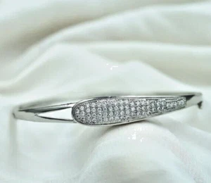 1.55ct Natural Round Diamond 14k White Gold Anniversary Wedding Bracelet - Picture 1 of 3
