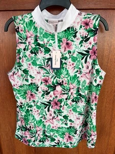 Tommy Bahama Women's Golf 1/4 Zip Slim Floral Top Mini Collar XS S L XL NWT - Picture 1 of 5