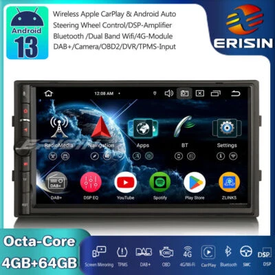 Android 13 Autoradio GPS Navi DAB+CarPlay Wifi DSP OBD2 Bluetooth RDS FM TPMS 4G - Immagine 1 di 4