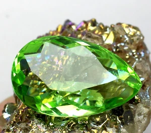 AAA+ 77.10 Ct. Large Green Peridot Pear Cut Loose Gemstone for Ring & Pendant - Picture 1 of 9