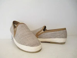 GBX Mens Dart Casual Slip On Canvas Loafers Taupe Sizes 7.5 8 8.5 M - Picture 1 of 4