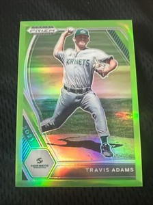 2021 PRIZM DRAFT PICKS GREEN NEON /75 #PDP189 TRAVIS ADAMS - MINNESOTA TWINS.