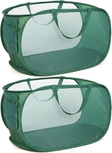 Sturdy Mesh Pop Up Laundry Hamper, Collapsible Laundry Baskets with Side Pocket, - Picture 1 of 6