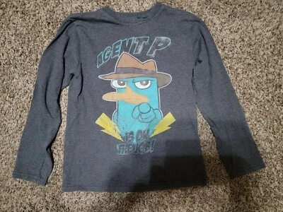 Camiseta Disney Phineas and Ferb Niño Talla Mediana Manga Larga Gris Disney  Foto 1 de 3