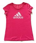 Adidas Womens T-shirt Size Small Pink Climalite Cotton Adidas Logo Graphic Tee