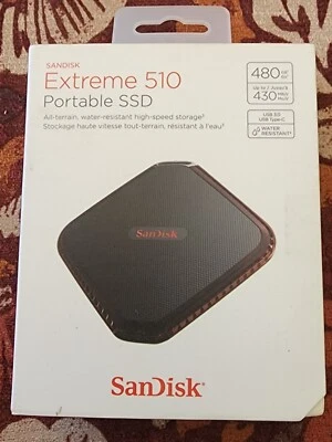 NEW SANDISK EXTREME 510 PORTABLE SSD 480 GB (SDSSDEXTW-480G-GA1) - Image 1 of 3