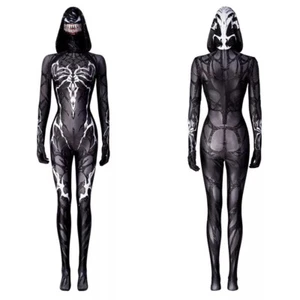 Venom Set Tute Donna Cosplay Personalizzate con Maschera Nero Halloween Adulto Cos - Foto 1 di 24