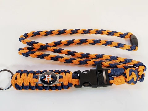 MLB Houston Astros Lanyard Paracord Rope W/ Detachable Key Chain Cover