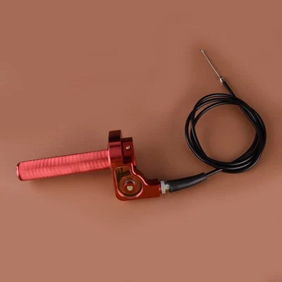Red Twist Throttle Grip w/ Cable Fit For Kawasaki KX125 KLX110 Dirt Bike Parts - Image 1 of 4